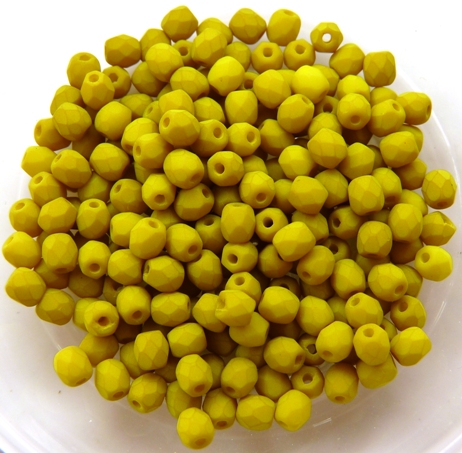 0100454 Saturated Lemongrass Facet 3 mm. 50 Pc.-0