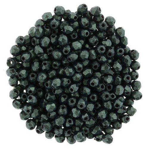 0100506 Metallic Suede Dark Forest Facet 4 mm. 50 Pc.-6502