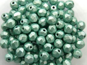 0100508 Metallic Light Green Facet 4 mm. 50 Pc.-0