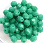 0100514 Opaque Green Turquoise facet 6 mm. 20 Pc.-0