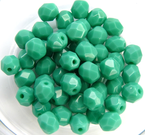 0100514 Opaque Green Turquoise facet 6 mm. 20 Pc.-0