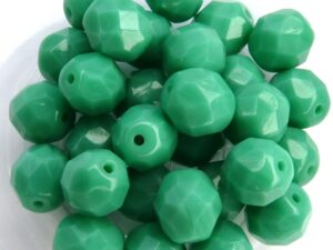 0100510 Opaque Green Turquoise Facet 8 mm. 12 Pc.-0