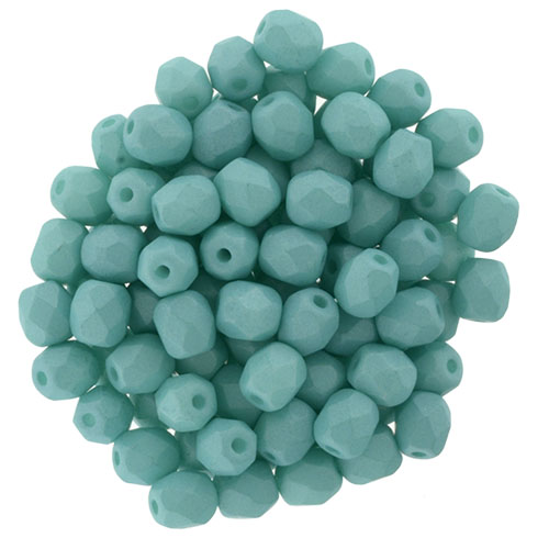 0100352 Saturated Mint ( Teal) Facet 3 mm. 50 Pc.-6377