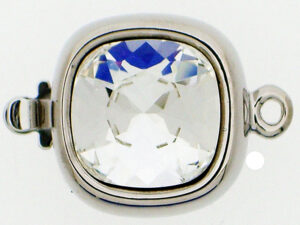 14821-01-06-001 Rhodium Claspgarten Clasp with Crystal-0
