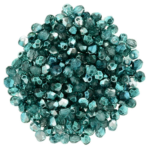 0100379 Mirror Teal Facet 2,5 mm. 50 Pc.-13791