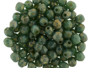 0100478 Turquoise Bronze Picasso Facet 6 mm. 20 Pc.-6472
