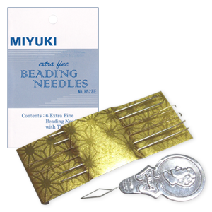 JPN156 Miyuki Extra Fine Beading Needles 6 Pc. + Threader-6591