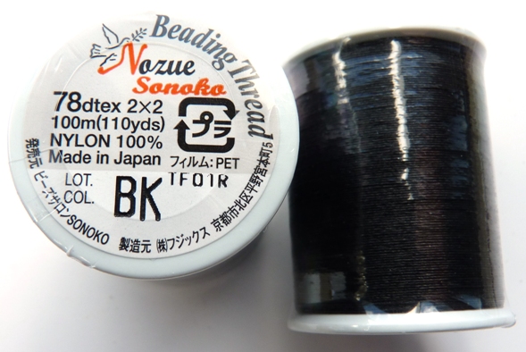 NS78BK Nozue Sonoko Beading Thread Black-0