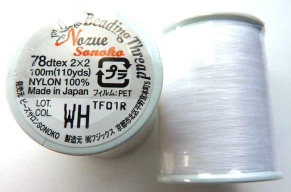 NS78WH Nozue Sonoko Beading Thread White -0