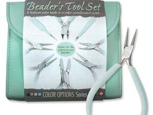 PLFAS05 Beadsmith Pastel Aqua Beaders Tool Set in Clutch.-0