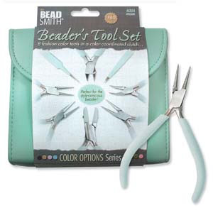 PLFAS05 Beadsmith Pastel Aqua Beaders Tool Set in Clutch.-0