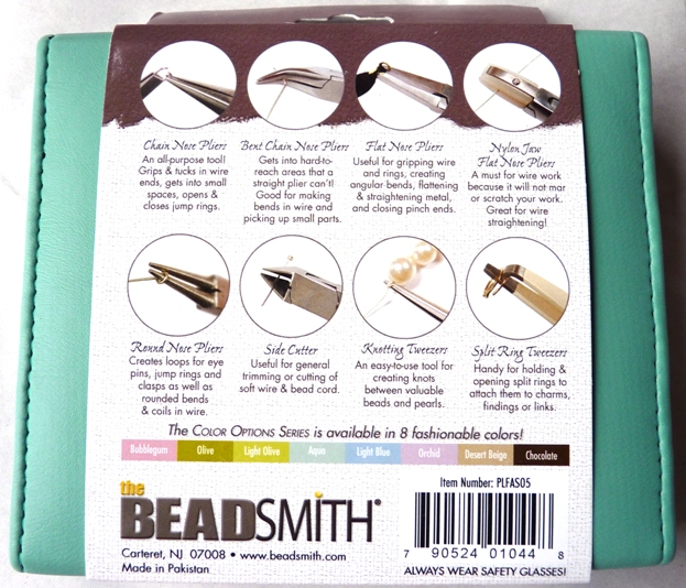 PLFAS05 Beadsmith Pastel Aqua Beaders Tool Set in Clutch.-6585