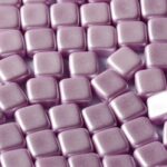 TH-25011 2Hole Square Bead Pastel Lila/Roze 12Pc.-6618