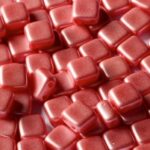 TH-25007 2Hole Square Pastel Light Coral 12 Pc.-0