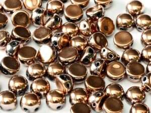 2HC-6-23980-27100 2-Hole Cabochon Jet Full Capri Gold 25 Pc.-0