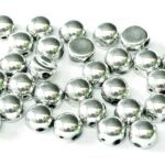 2HC-6-23980-27000 2-Hole Cabochon Jet Full Labrador (Full Silver) 25 Pc.-0