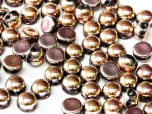 2HC-6-23980-27143 2-Hole Cabochon Jet Full Capri Rose 25Pc-0