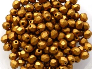 0030306 Matte Metallic Goldenrod Facet 4 mm. 50 Pc.-0