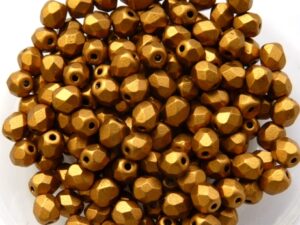 0030306 Matte Metallic Goldenrod Facet 4 mm. 50 Pc.-0