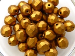 0030307 Matte Metallic Goldenrod facet 8 mm. 15 Pc.-0