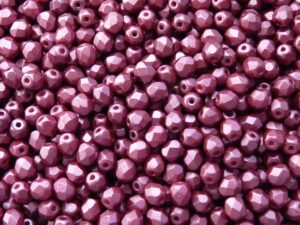FP-03-02010-25031 Pastel Burgundy Pearl facet 3 mm. 50 Pc.-6792