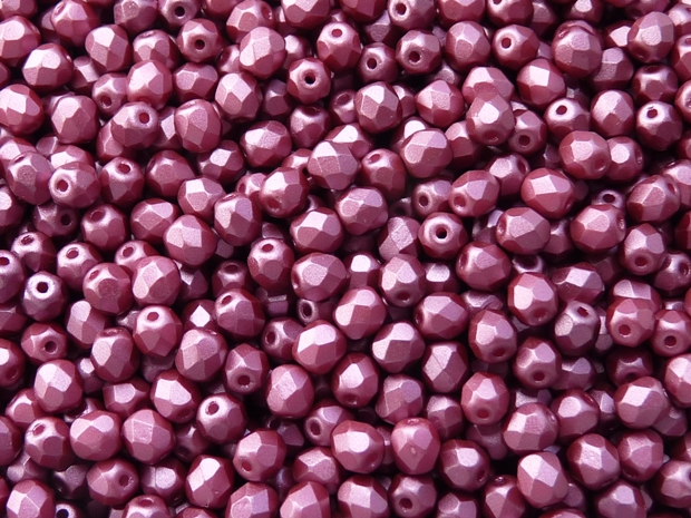 FP-03-02010-25031 Pastel Burgundy Pearl facet 3 mm. 50 Pc.-6792
