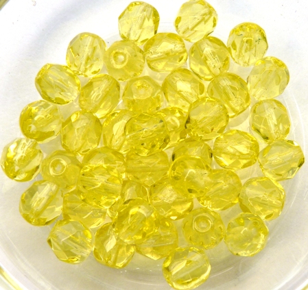 0130105 Jonquil Facet 6 mm. 25 Pc.-0 0130105 Jonquil Facet 6 mm. 25 Pc.-0