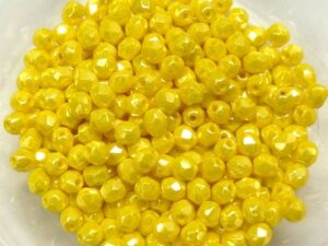 0130116 Opaque Yellow Hematite Facet 3 mm. 65 Pc.-0