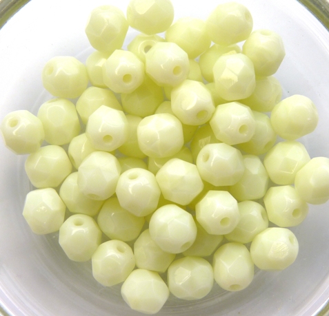 0130123 Opaque Light Yellow/Green Facet 25 Pc-0