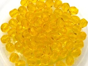 0130127 Yellow Facet 4 mm. 50 Pc.-0