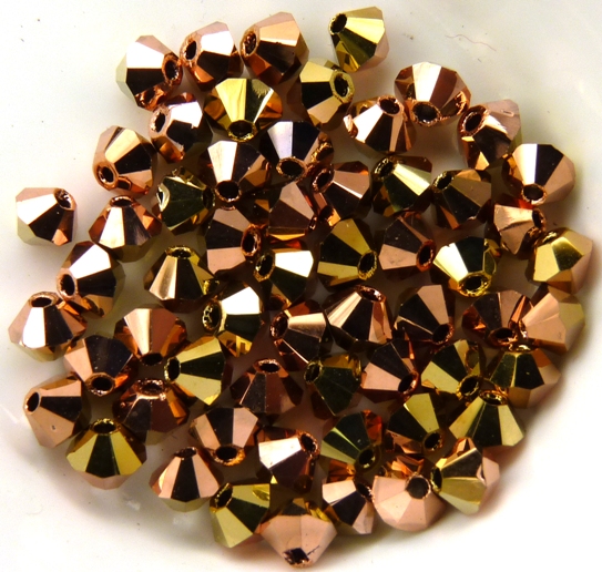 03-MC-00010-27101-26441 Bicones Crystal Capri Gold/Brass 3 mm. 50 Pc.-0 03-MC-00010-27101-26441 Bicones Crystal Capri Gold/Brass 3 mm. 50 Pc.-0