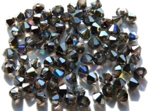 03-MC-00010-98537 Bicones Crystal Rainbow Graphite 3 mm. 50 Pc.-0