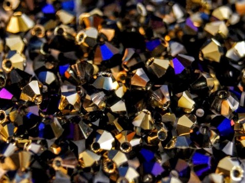 03-MC-00010-98548 Bicone Crystal California Gold Blue 3 mm. 50 Pc.-0