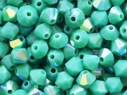 03-MC-63140-28701 Bicone Opaque Green Turquoise AB 3 mm. 50 Pc.-0