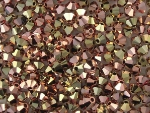 03-MC-00010-27101-26441 Bicones Crystal Capri Gold/Brass 3 mm. 50 Pc.-6844