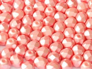 FP-03-02010-25007 Pastel Light Coral Pearl facet 3 mm. 50 Pc.-6727