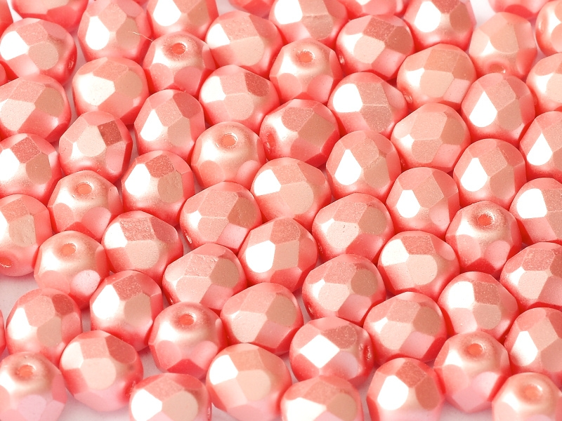 FP-03-02010-25007 Pastel Light Coral Pearl facet 3 mm. 50 Pc.-6727