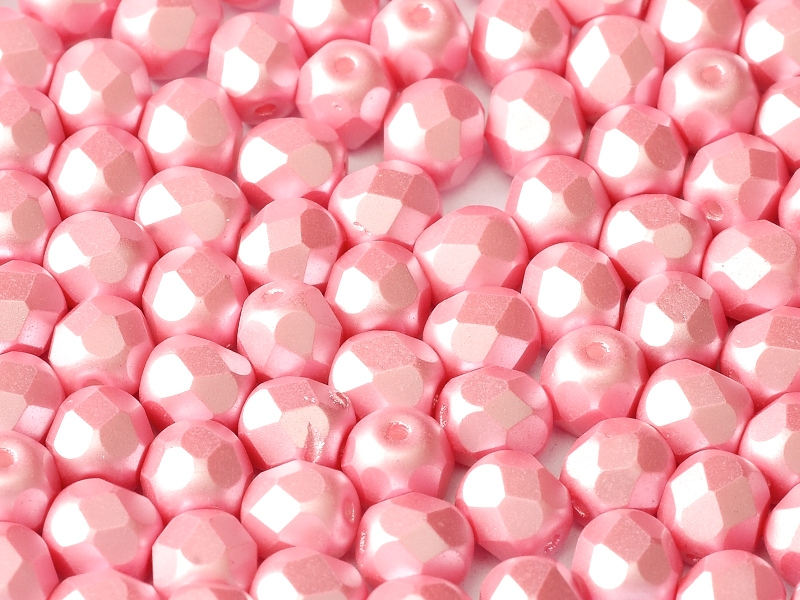 FP-04-02010-25008 Pastel Pink Pearl facet 4 mm. 50 Pc.-6731