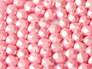 FP-03-02010-25008 Pastel Pink Pearl facet 3 mm. 50 Pc.-6734