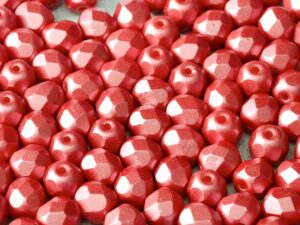 FP-04-02010-25010 Pastel Dark Coral Pearl facet 4 mm. 50 Pc.-6738