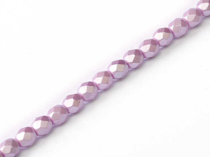FP-04-02010-25011 Pastel Light Lila/Rose Pearl facet 4 mm. 50 Pc.-0