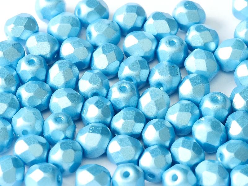 FP-03-02010-25020 Pastel Turquoise Pearl facet 3 mm. 50 Pc.-6766