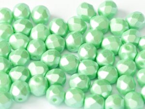 FP-03-02010-25025 Pastel Light Green Pearl facet 3 mm. 50 Pc.-6773