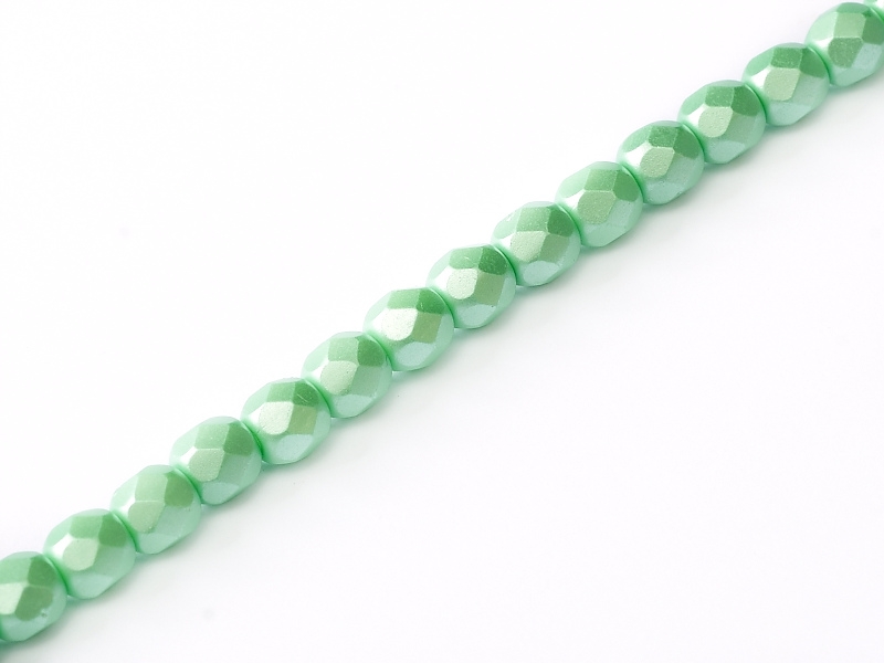 FP-03-02010-25025 Pastel Light Green Pearl facet 3 mm. 50 Pc.-0