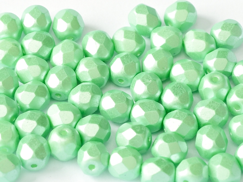 FP-03-02010-25025 Pastel Light Green Pearl facet 3 mm. 50 Pc.-6773