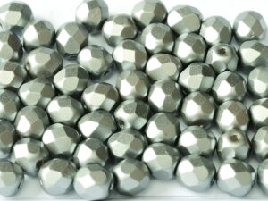 FP-04-02010-25028 Pastel Light Grey/Silver Pearl facet 4 mm. 50 Pc.-6781