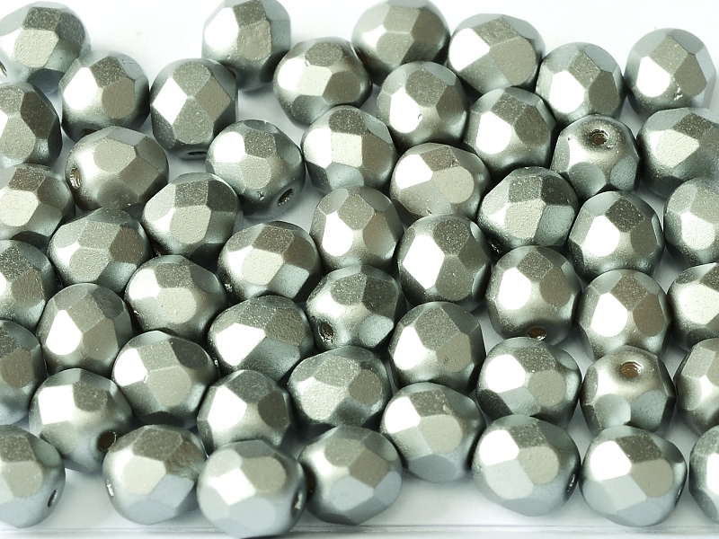 FP-04-02010-25028 Pastel Light Grey/Silver Pearl facet 4 mm. 50 Pc.-6781