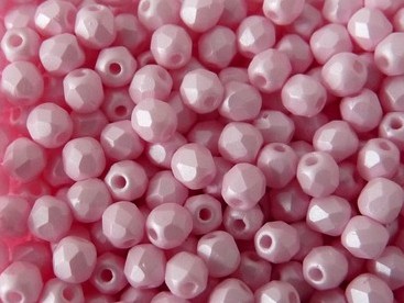 FP-03-02010-29305 Light Pastel Pink Pearl Facet 3 mm. 50 Pc.-6690