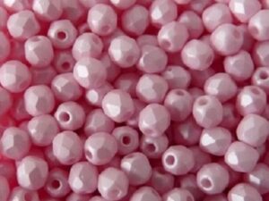 FP-04-02010-29305 Light Pastel Pink Pearl Facet 4 mm. 50 Pc.-6692