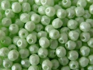 FP-03-02010-29315 Light Pastel Green Pearl Facet 3 mm. 50 Pc.-6698